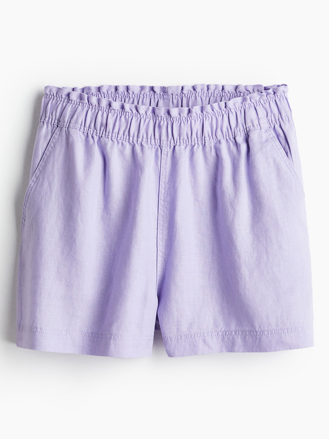 

H&M Women Linen Shorts, Purple