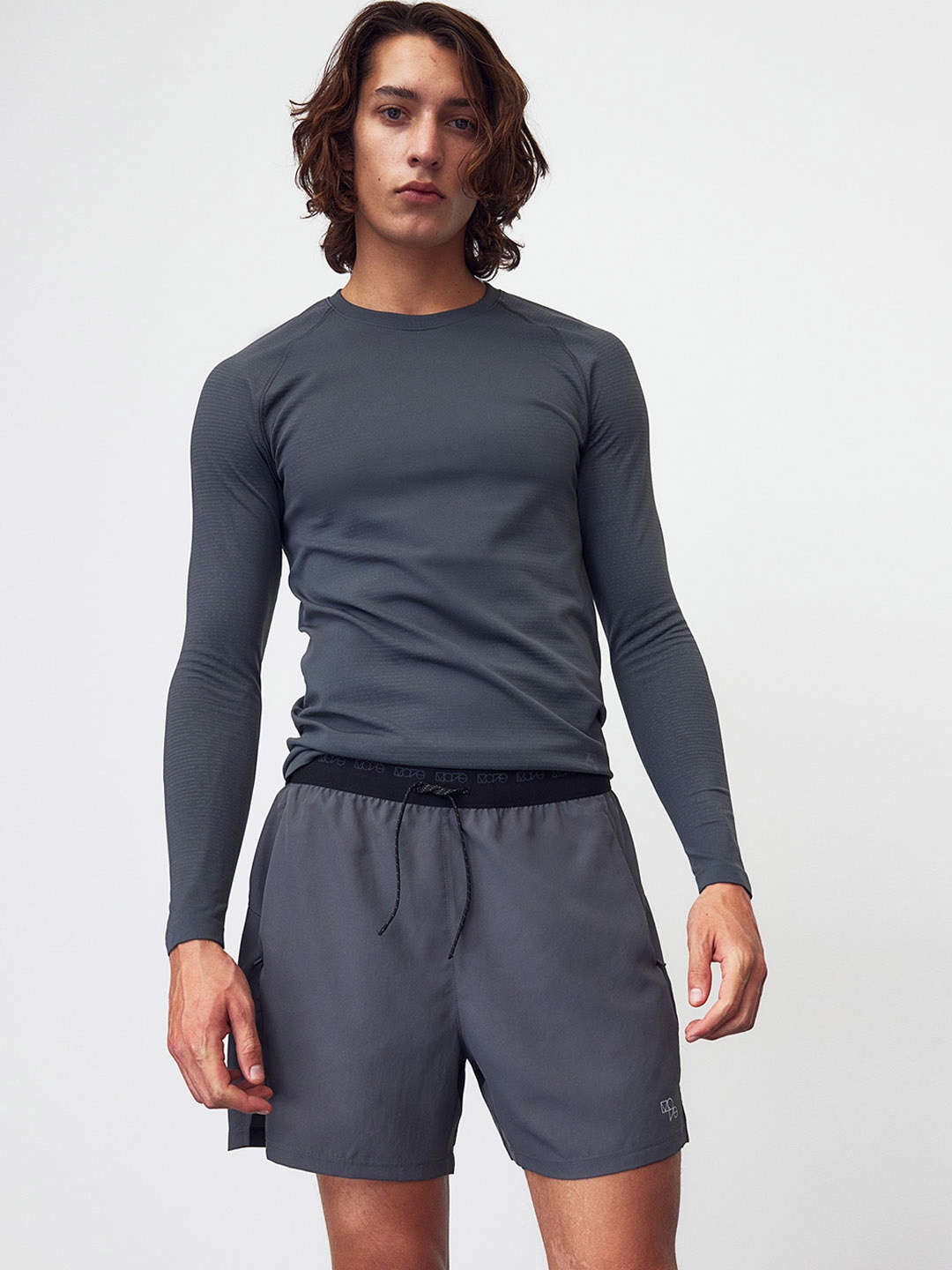 

H&M Men DryMove Running Shorts, Grey