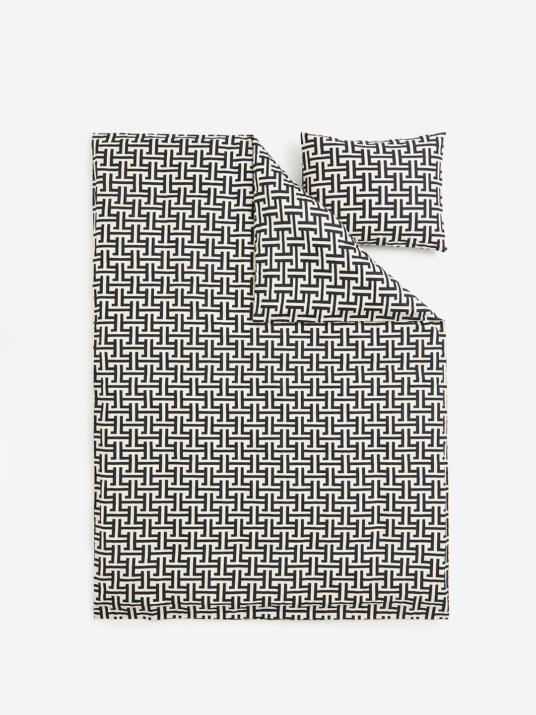 

H&M Black Viscose Single Duvet Cover Set