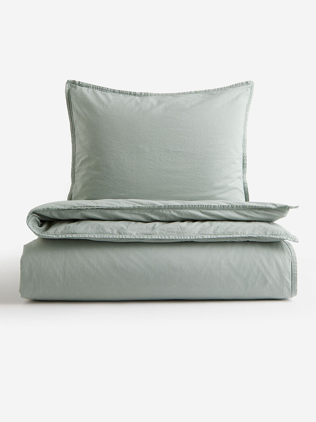 

H&M Green Washed Cotton Single Duvet Cover Set