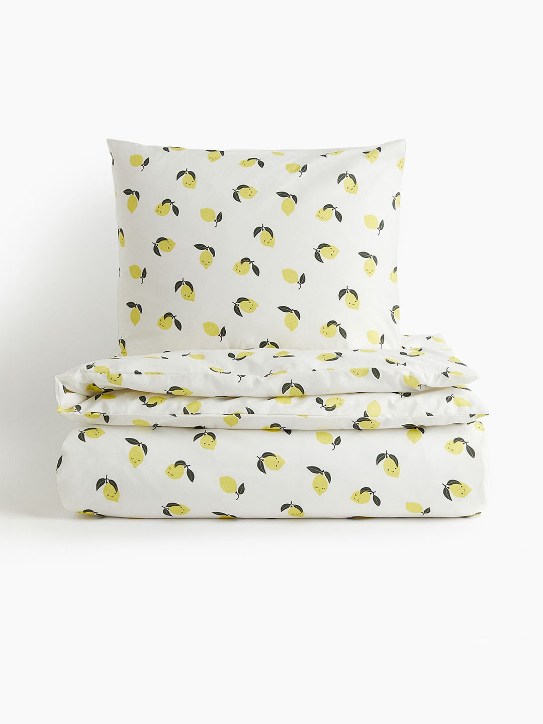 

H&M White & Yellow Pure Cotton Patterned Single Duvet Cover Set