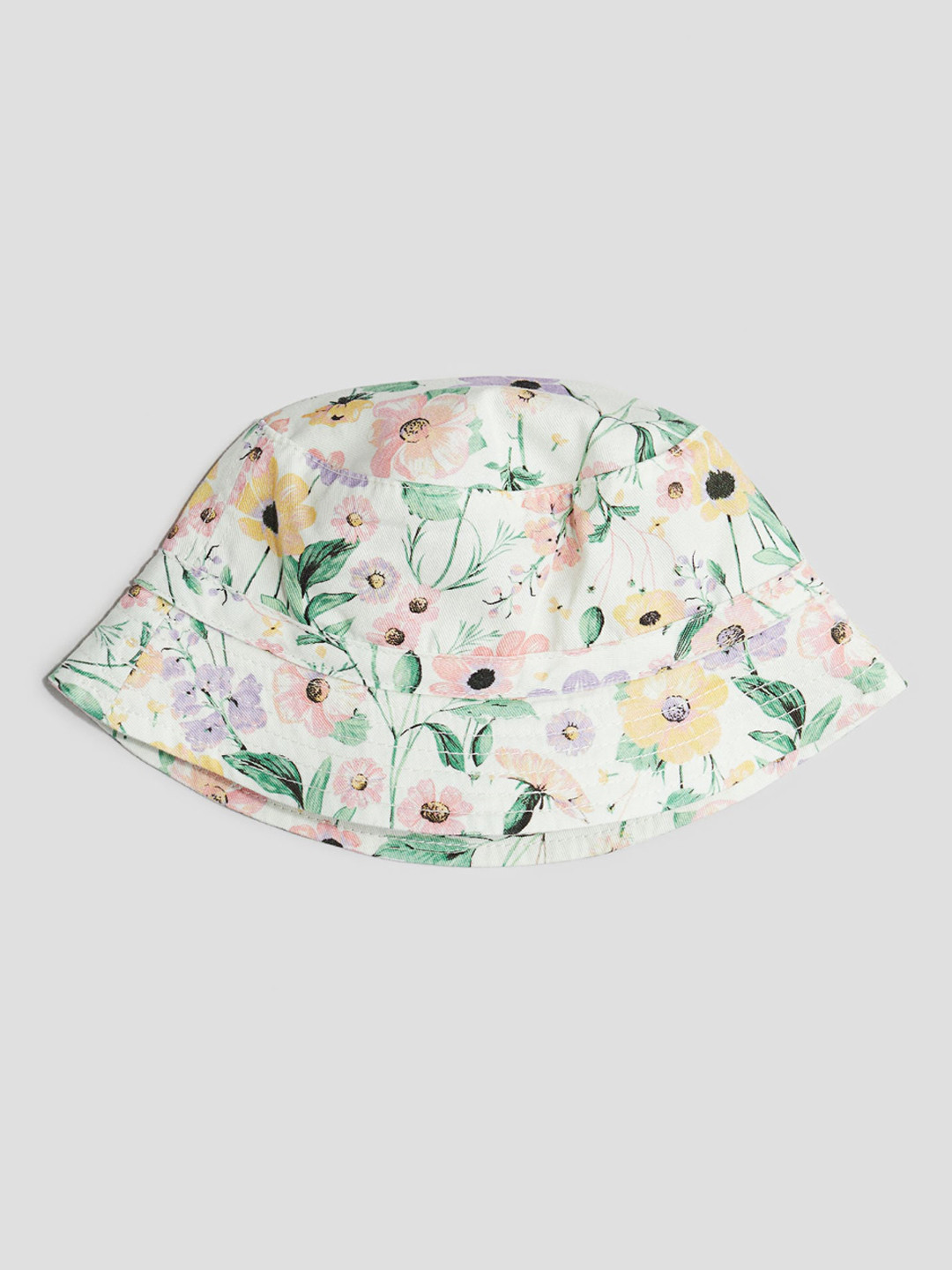 

H&M Girls Pure Cotton Printed Twill Bucket Hat, White