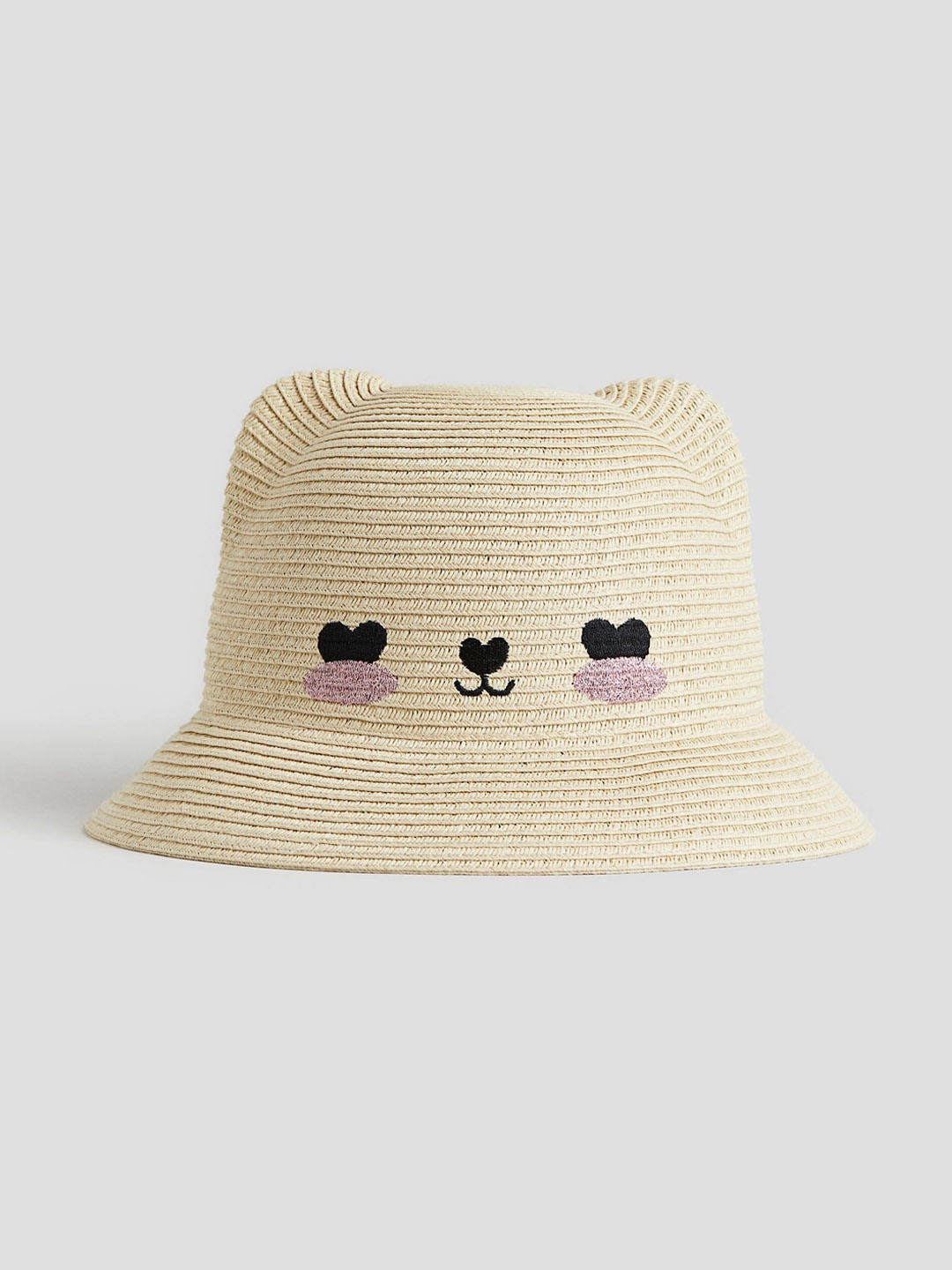 

H&M Girls Ear-Topped Straw Hat, Beige