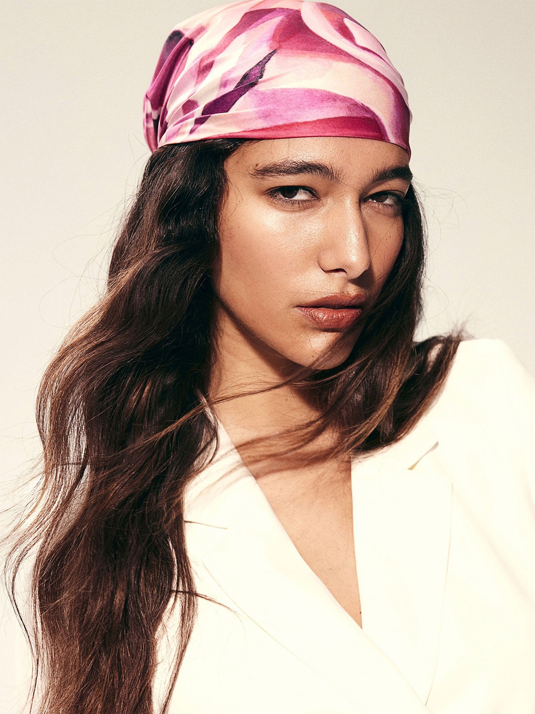 

H&M Printed Satin Scarf, Pink
