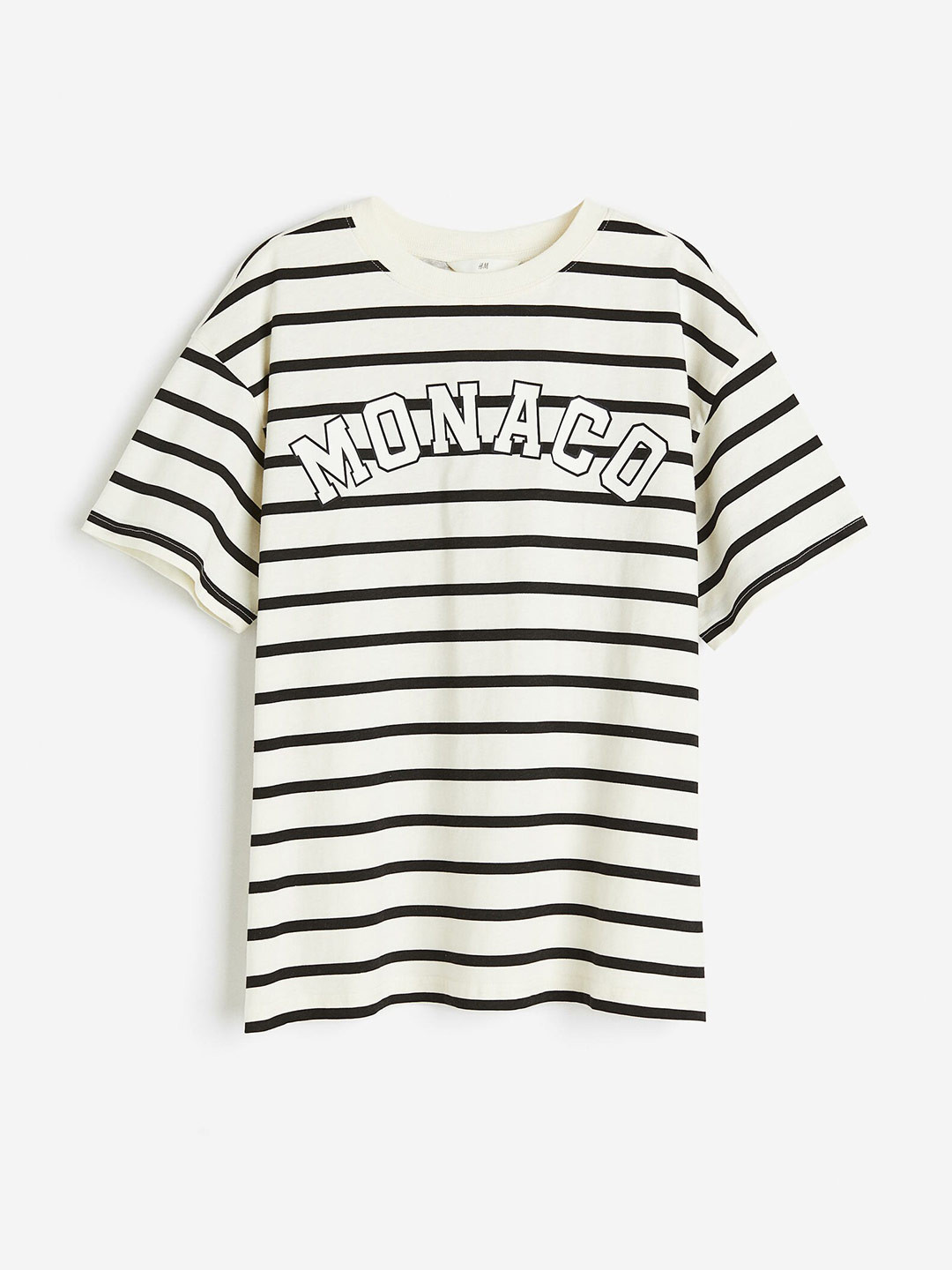 

H&M Women Pure Cotton Printed T-shirt, White