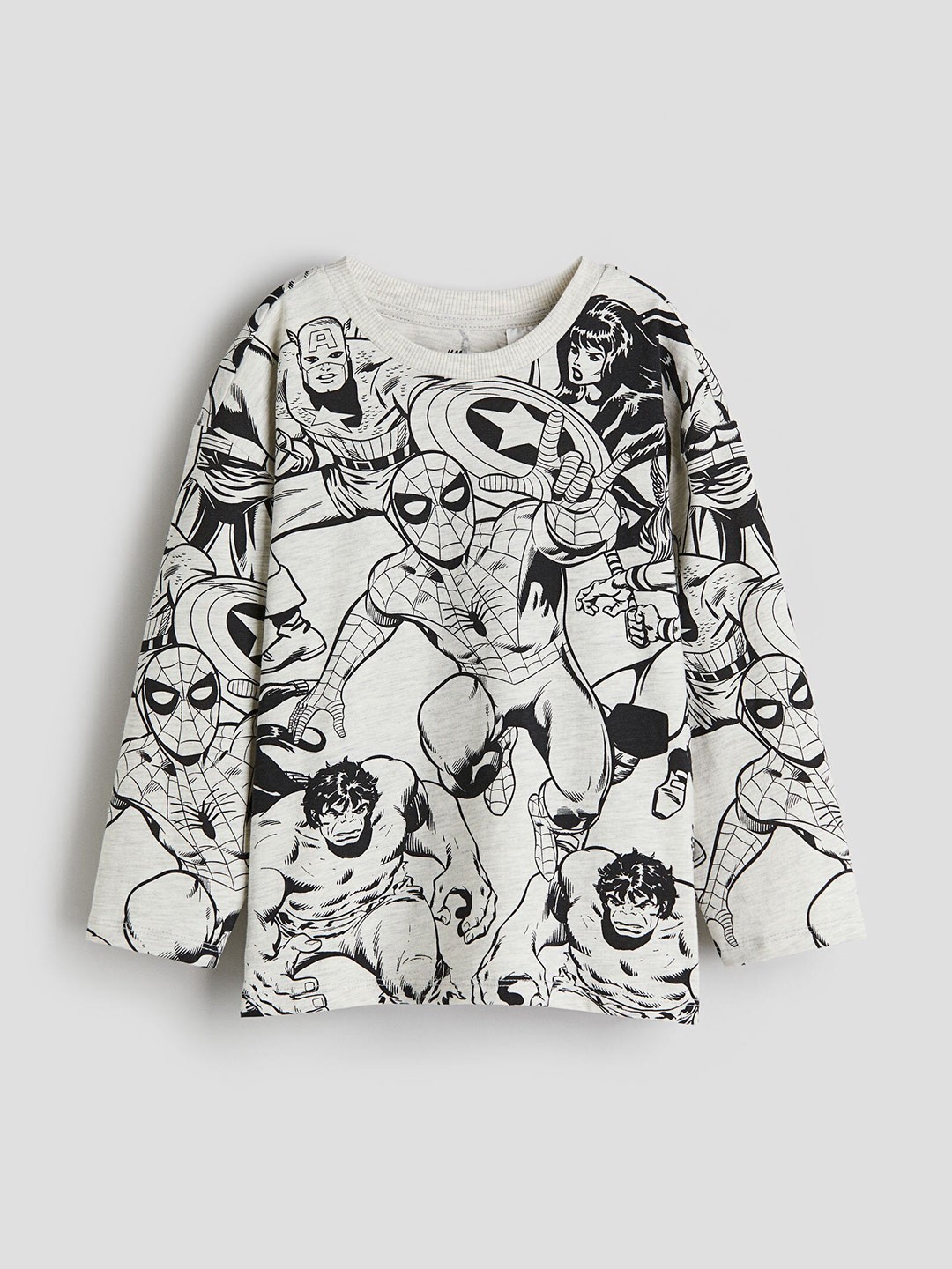 

H&M Boys Pure Cotton Printed Long-Sleeved T-shirt, Grey