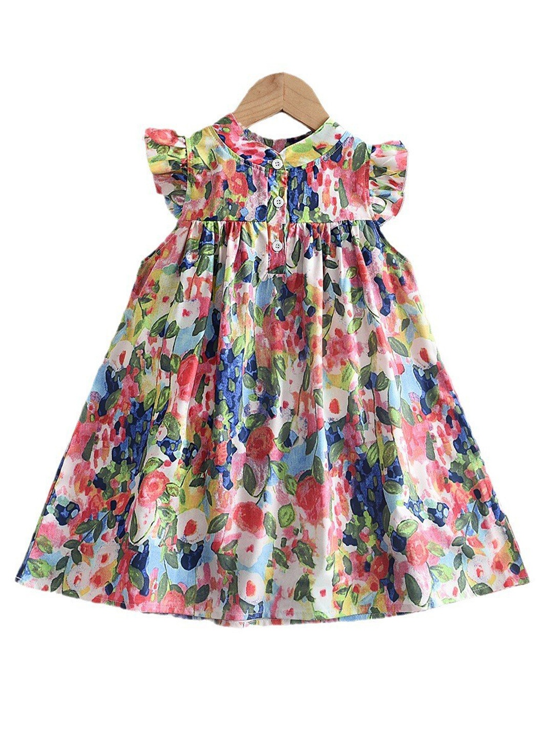 

StyleCast x Revolte Girls Floral Print Flutter Sleeve Empire Dress, White