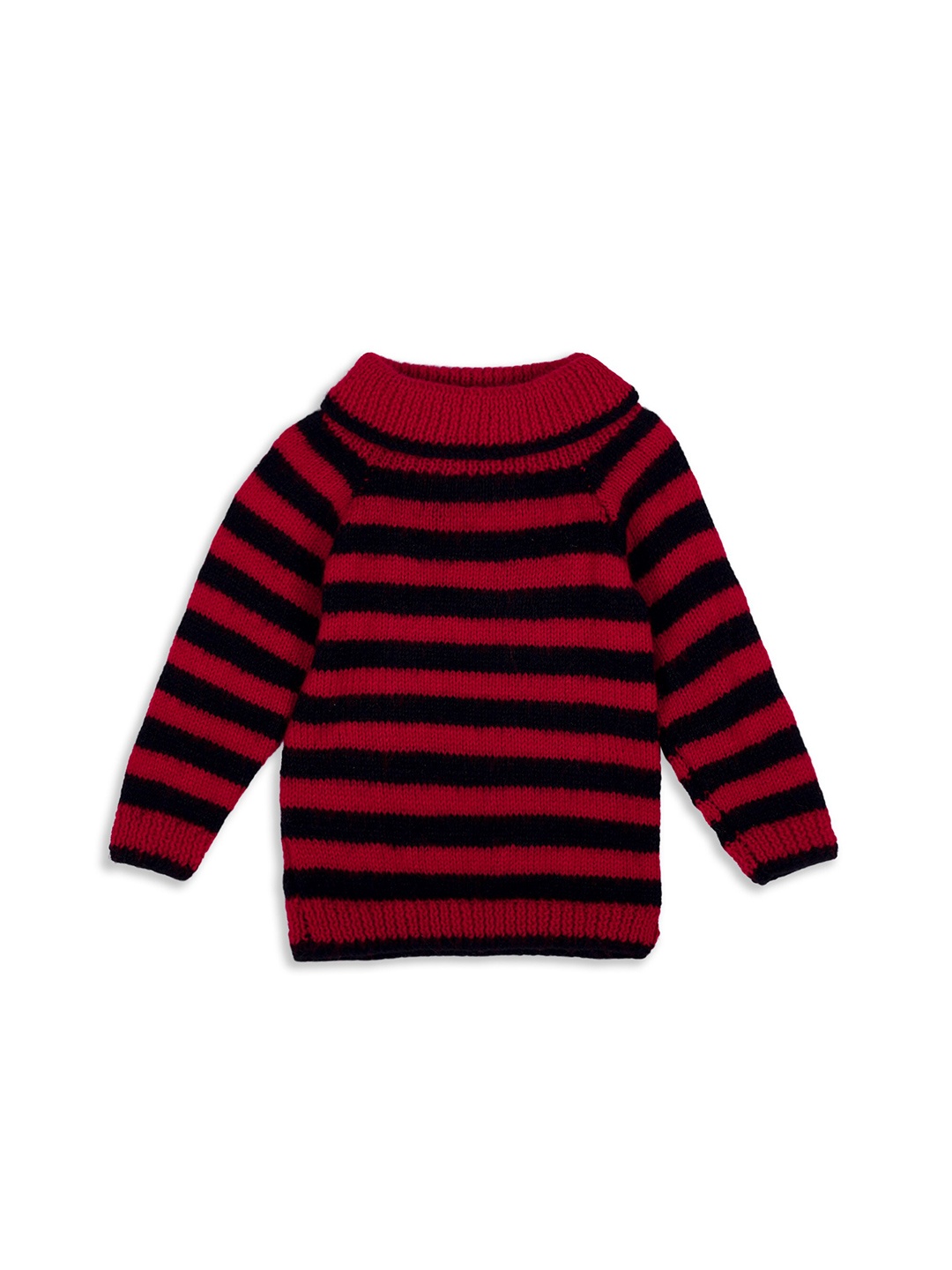 

WINDROP SOLUTIONS Kids Striped Long Sleeves Acrylic Pullover Sweater, Red