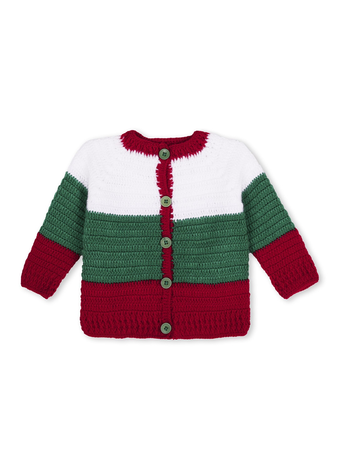 

WINDROP SOLUTIONS Kids Colourblocked Long Sleeves Acrylic Cardigan Sweater, Maroon