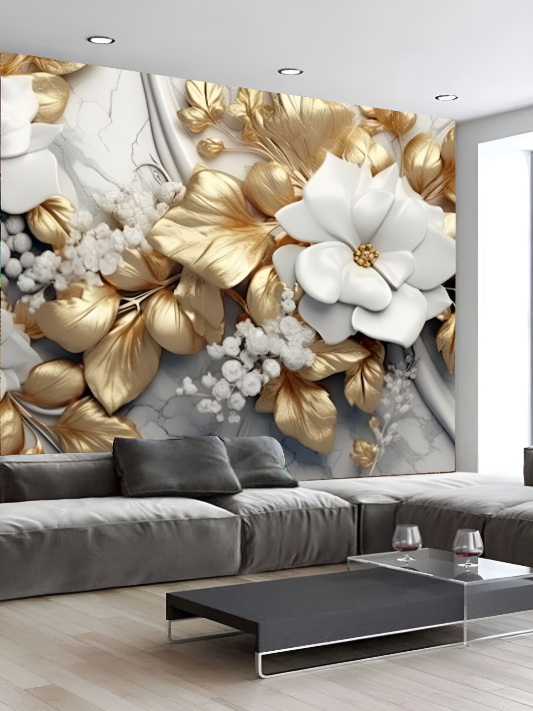 

KSHIRSA White & Brown Printed Self Adhesive Removable Wallpaper