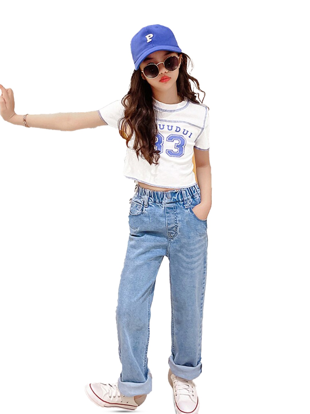 

StyleCast x Revolte Girls Printed Round Neck Top With Trouser, White