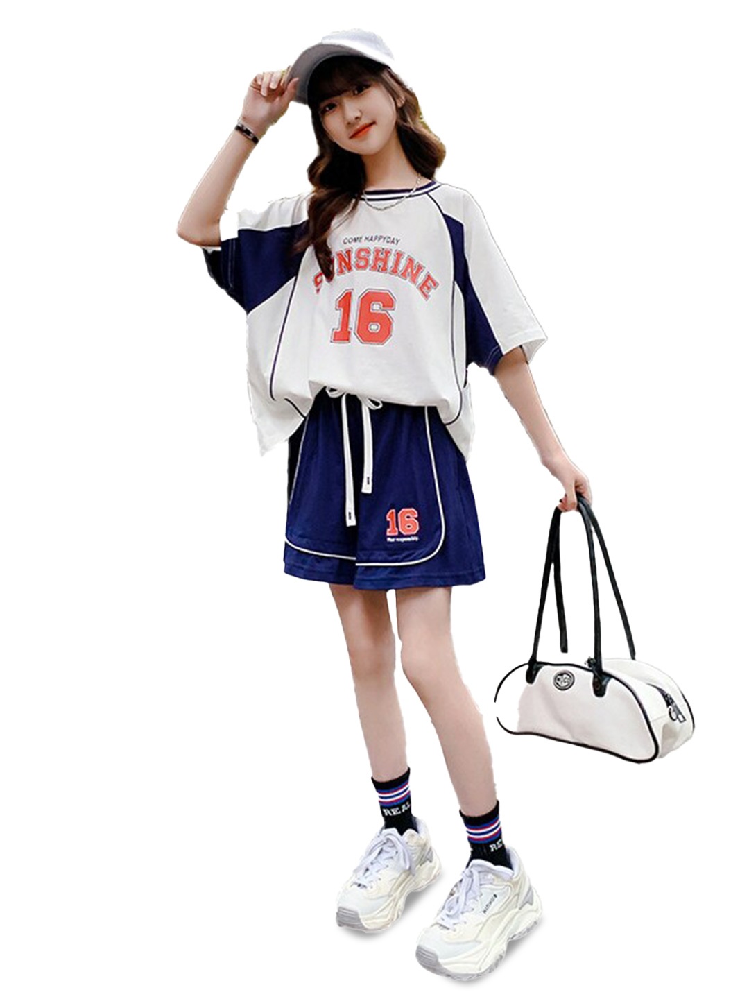 

StyleCast x Revolte Girls Colourblocked T-shirt With Short, Navy blue