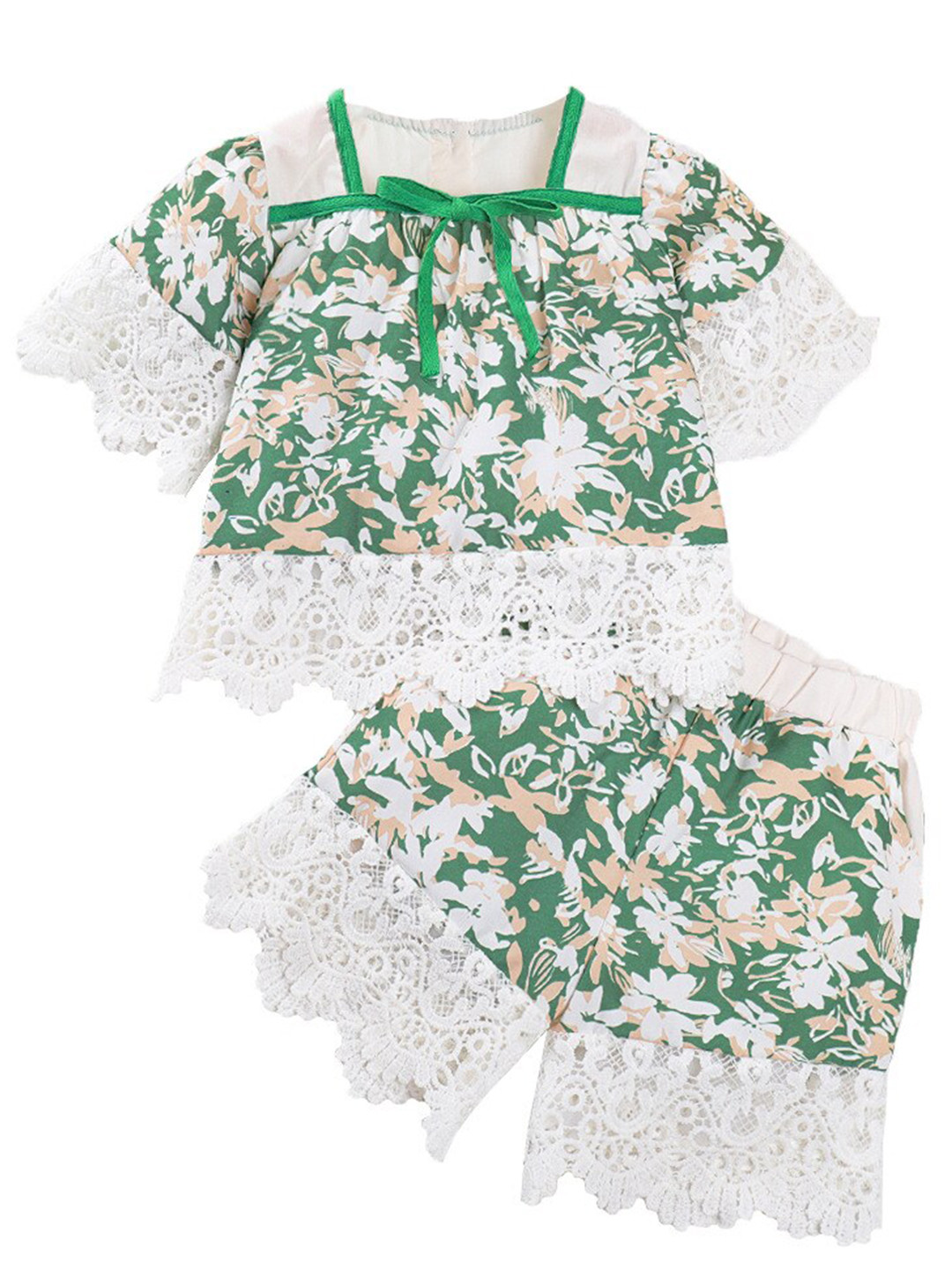

StyleCast x Revolte Girls Floral Printed Top With Shorts, Green