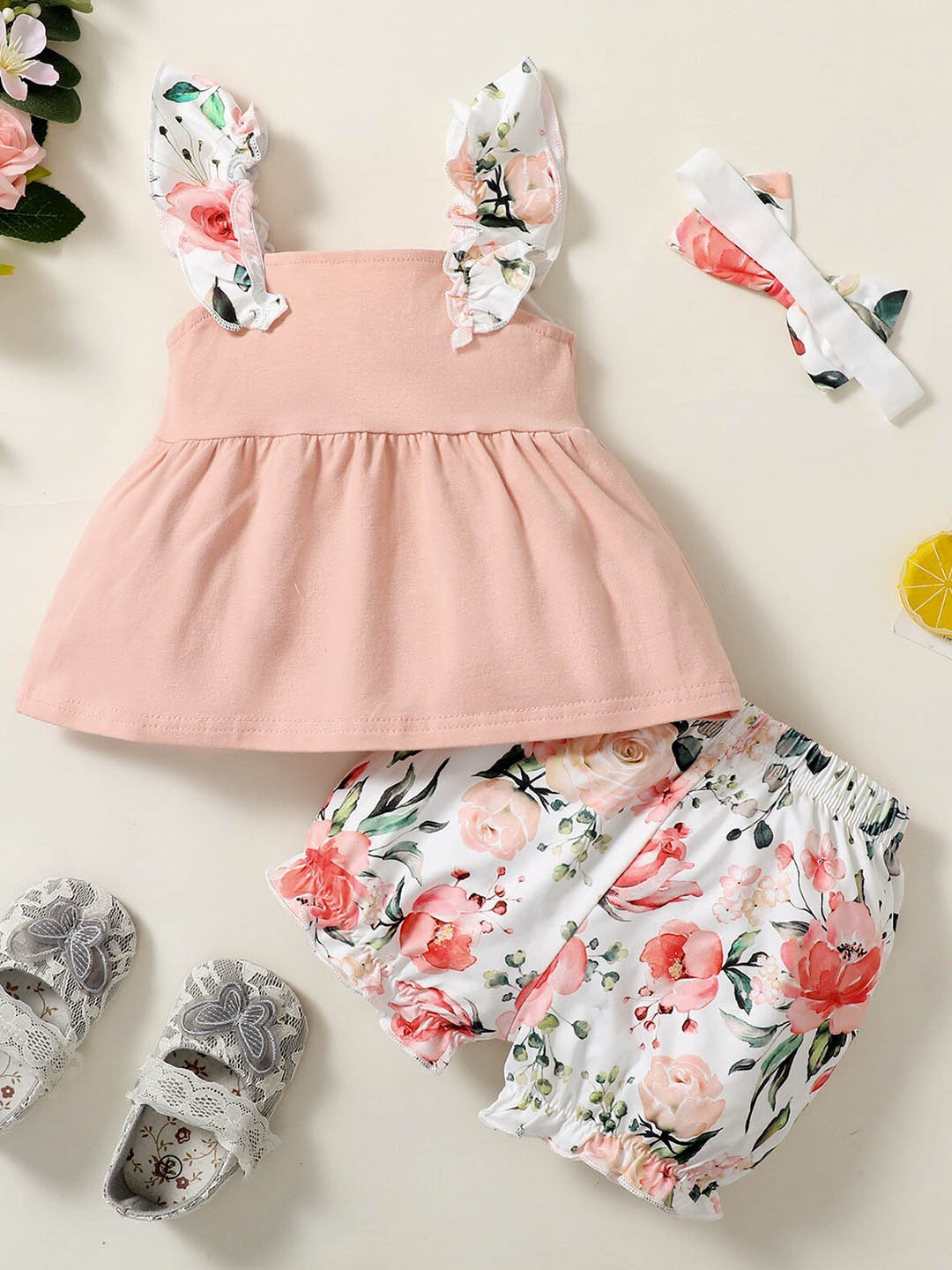 

StyleCast x Revolte Girls Top With Shorts, Pink