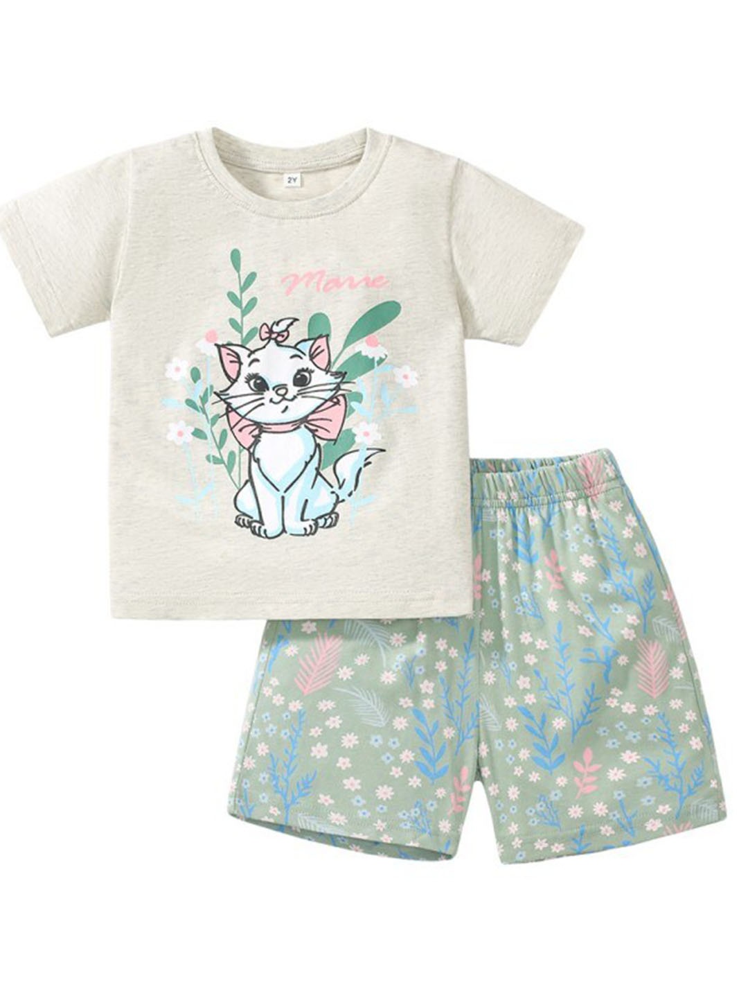 

StyleCast x Revolte Girls Graphic Printed T-shirt with Shorts, Grey