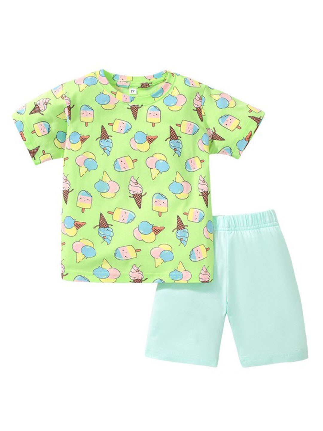 

StyleCast x Revolte Unisex Kids Printed Top with Shorts, Green