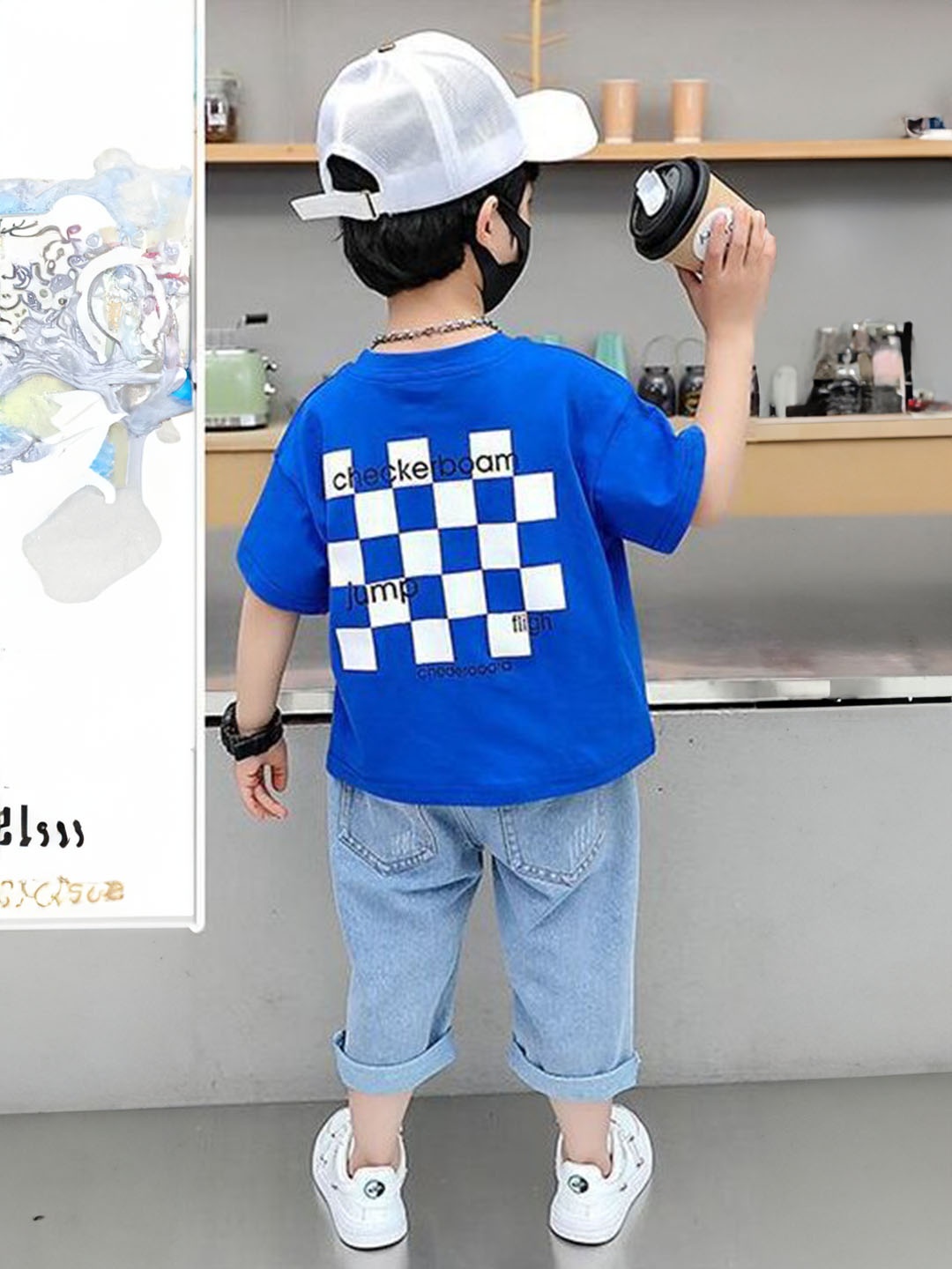 

StyleCast x Revolte Boys Blue Printed T-shirt with Trousers
