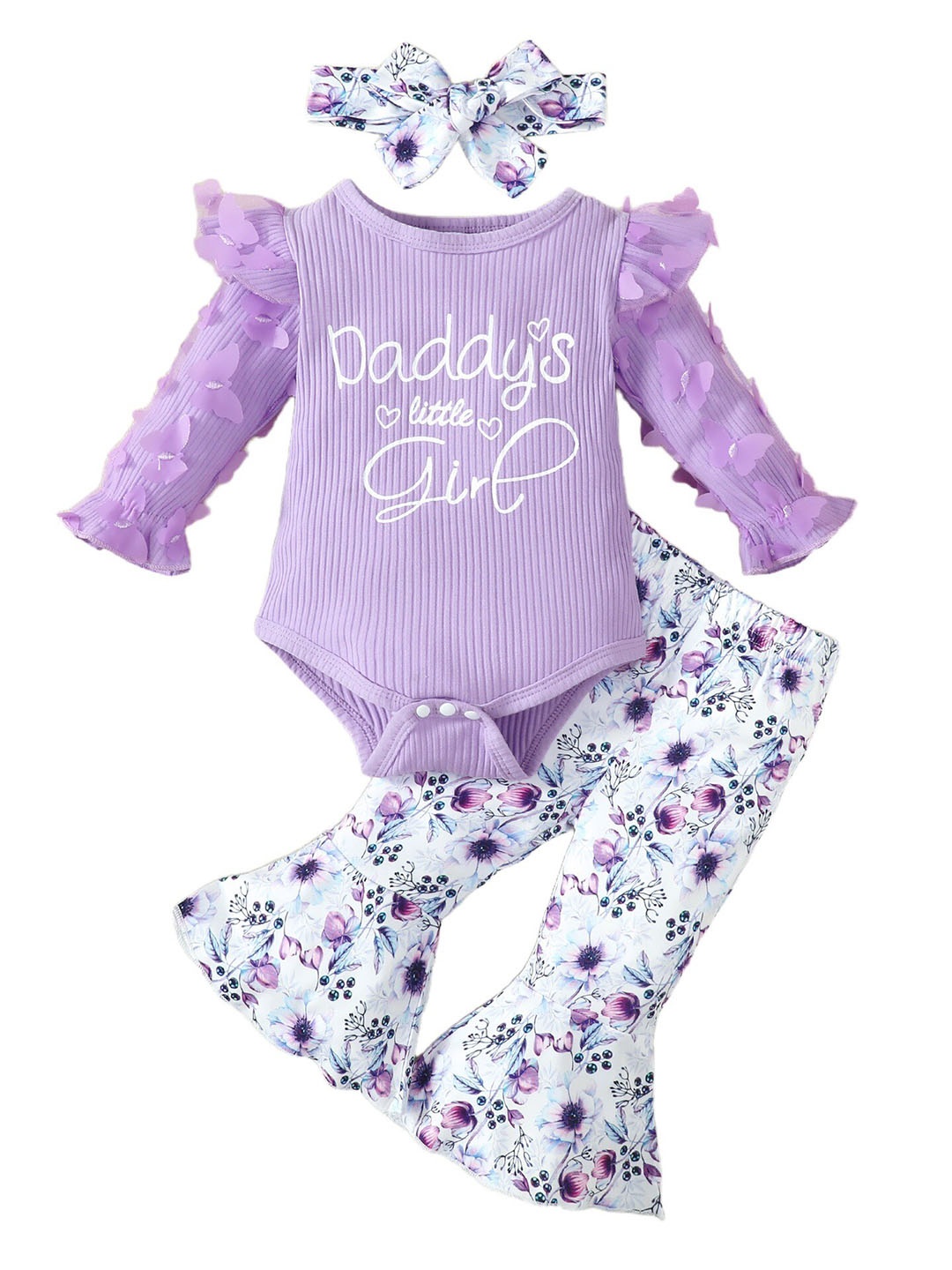 

StyleCast x Revolte Girls Purple Printed Bodysuit Top with Trousers