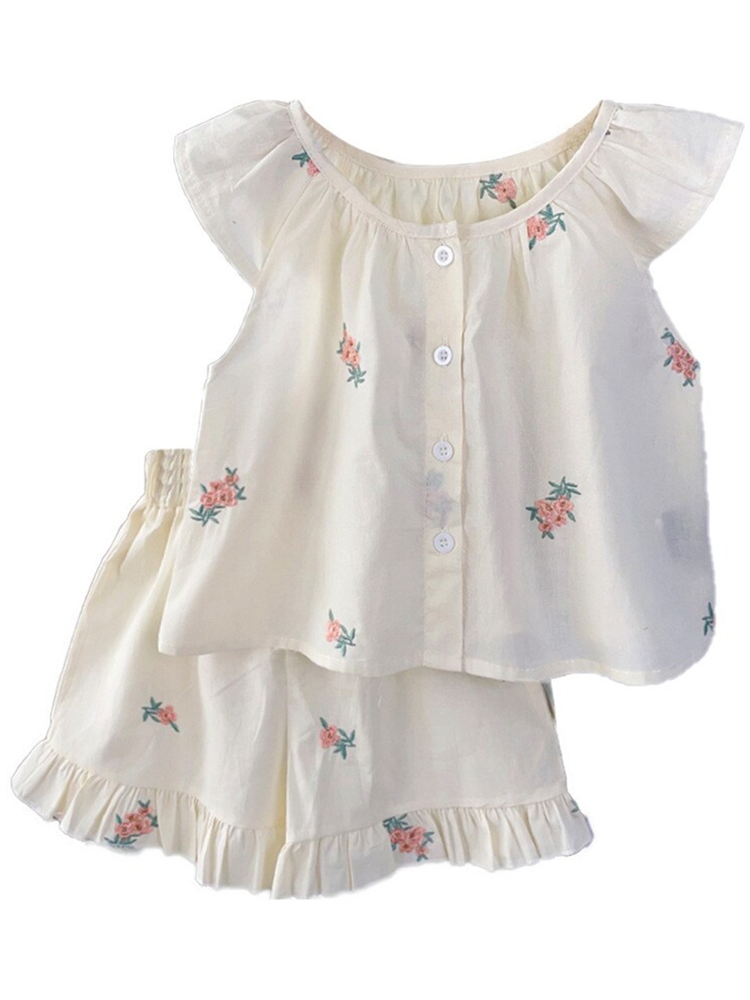 

StyleCast x Revolte Girls Embroidered Top With Short, Beige