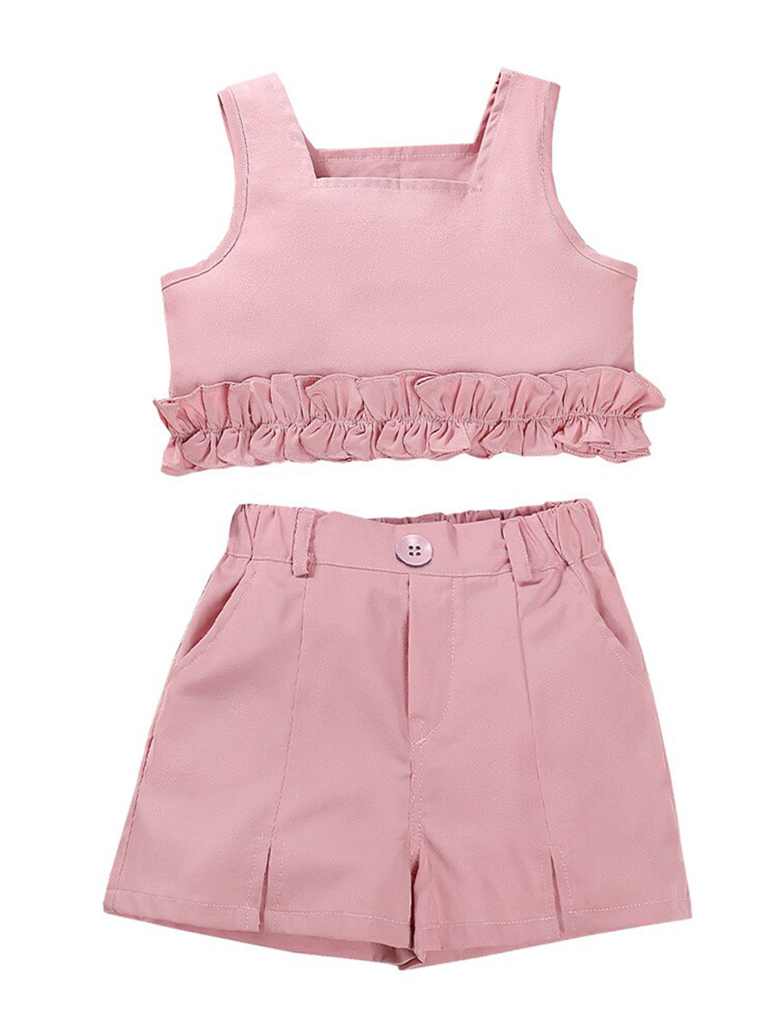 

StyleCast x Revolte Girls Sleeveless Square Neck Top With Short, Pink