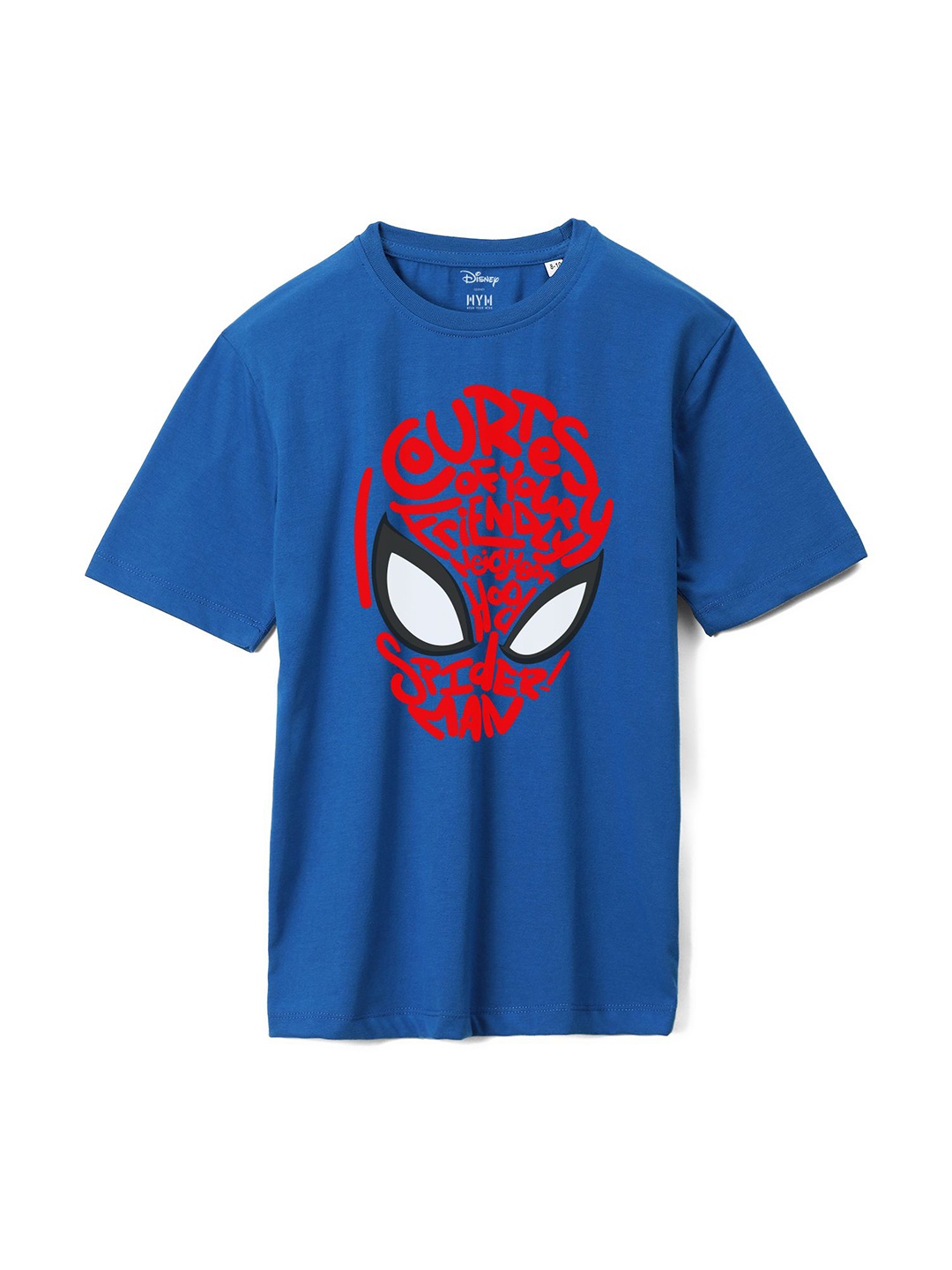 Wear Your Mind Boys Spider-Man Printed Oversized Cotton T-shirt, Blue