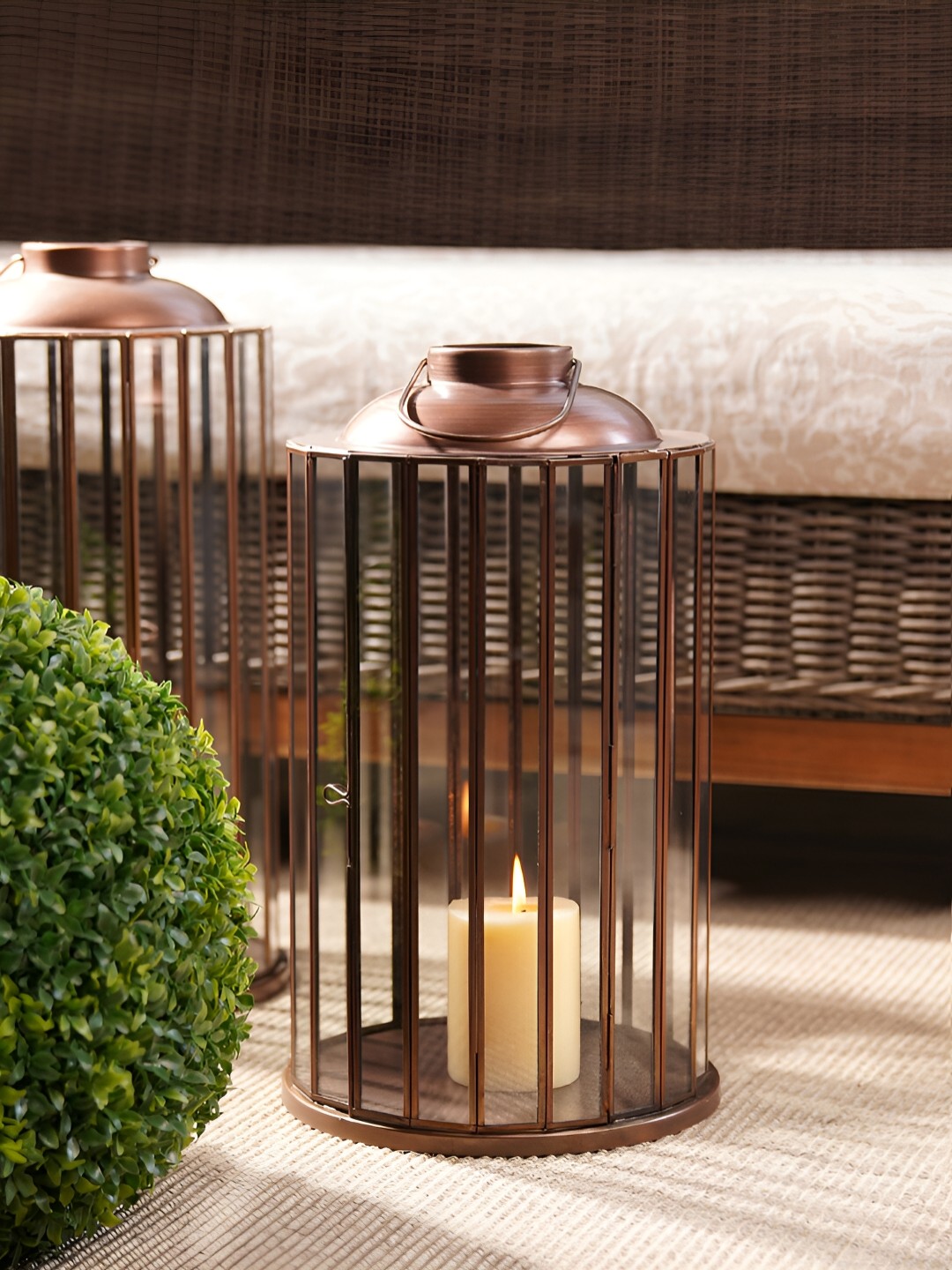 

Pure Home and Living Brown Metal Candle Holder
