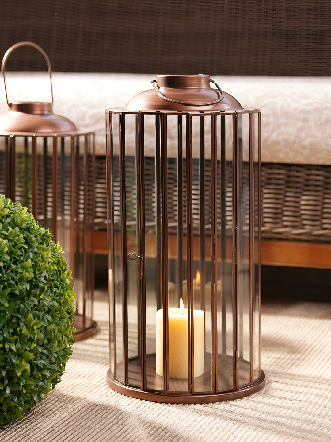 

Pure Home and Living Brown Metal Candle Holder