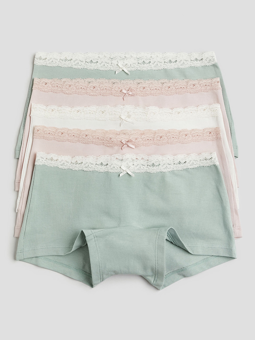 

H&M Girls 5-Pack Cotton Boxers, Green