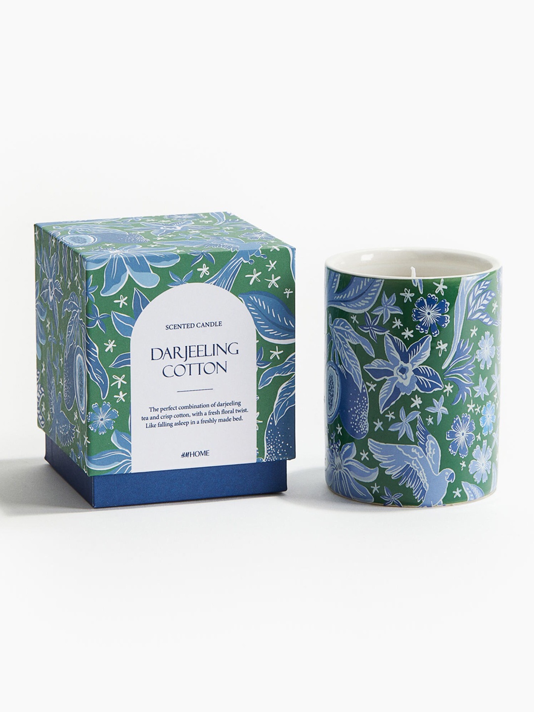 

H&M Blue Scented Candle In A Ceramic Holder
