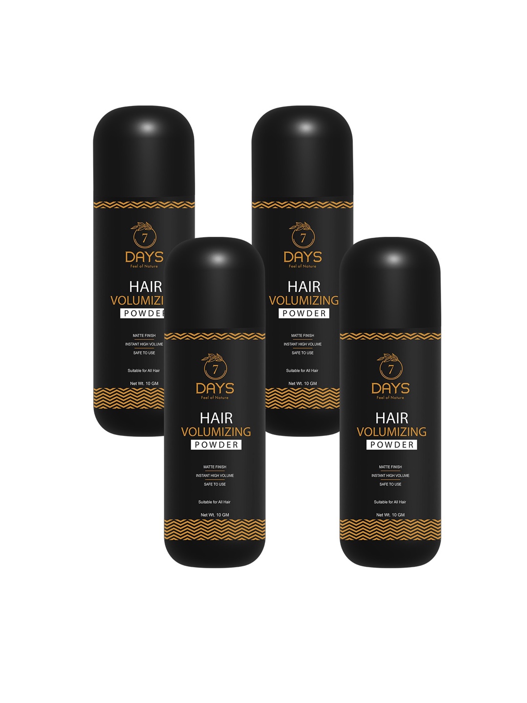 

7 DAYS Men Feel Of Nature Set Of 4 Hair Volumizing Powder Wax - 10g Each, Black