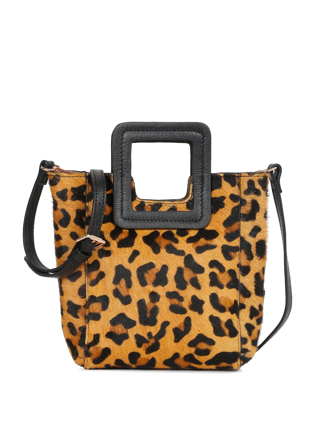 

Suvaska Animal Printed Leather Structured Handheld Bag, Mustard