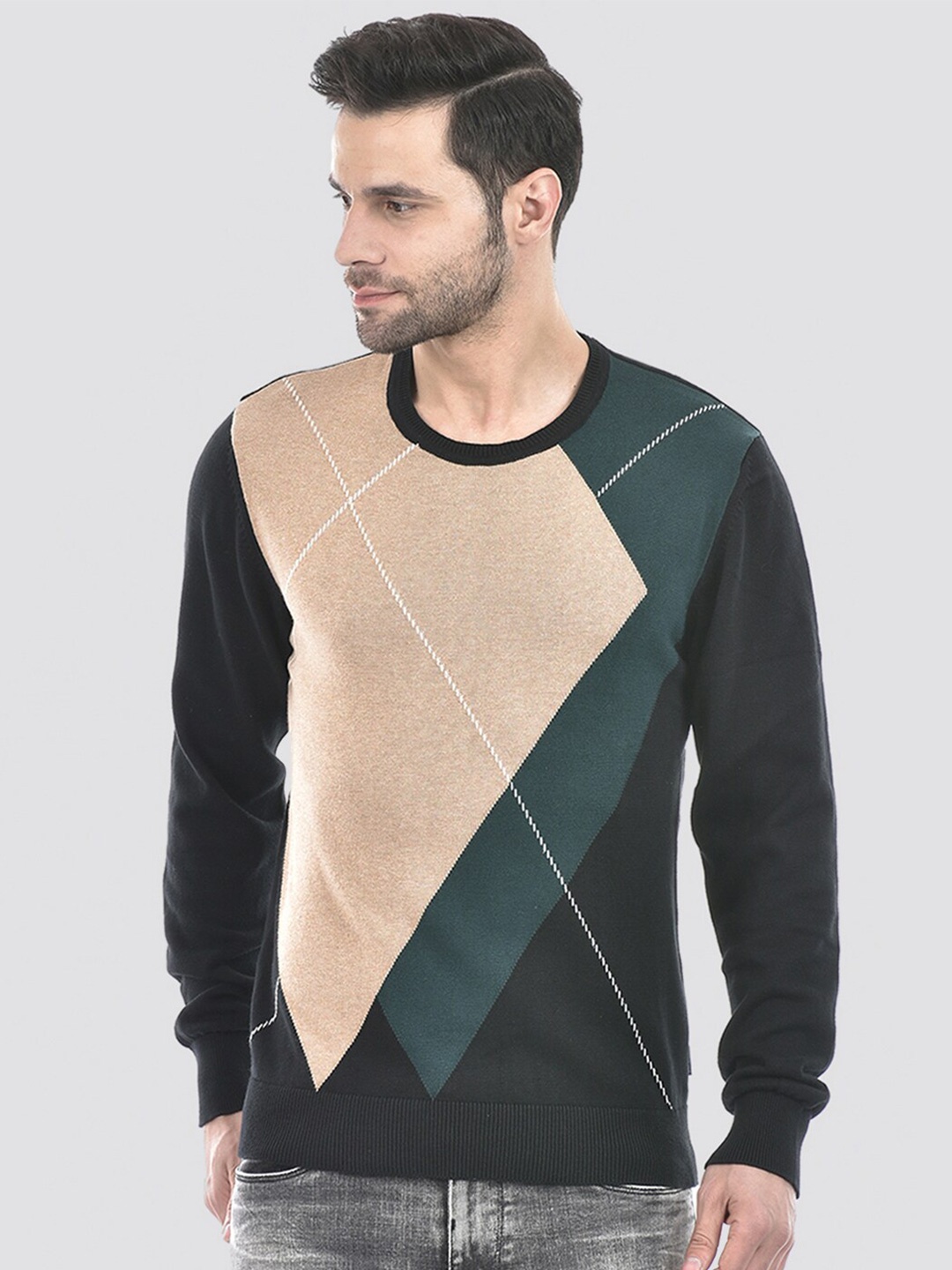 

Numero Uno Colourblocked Sweater, Beige
