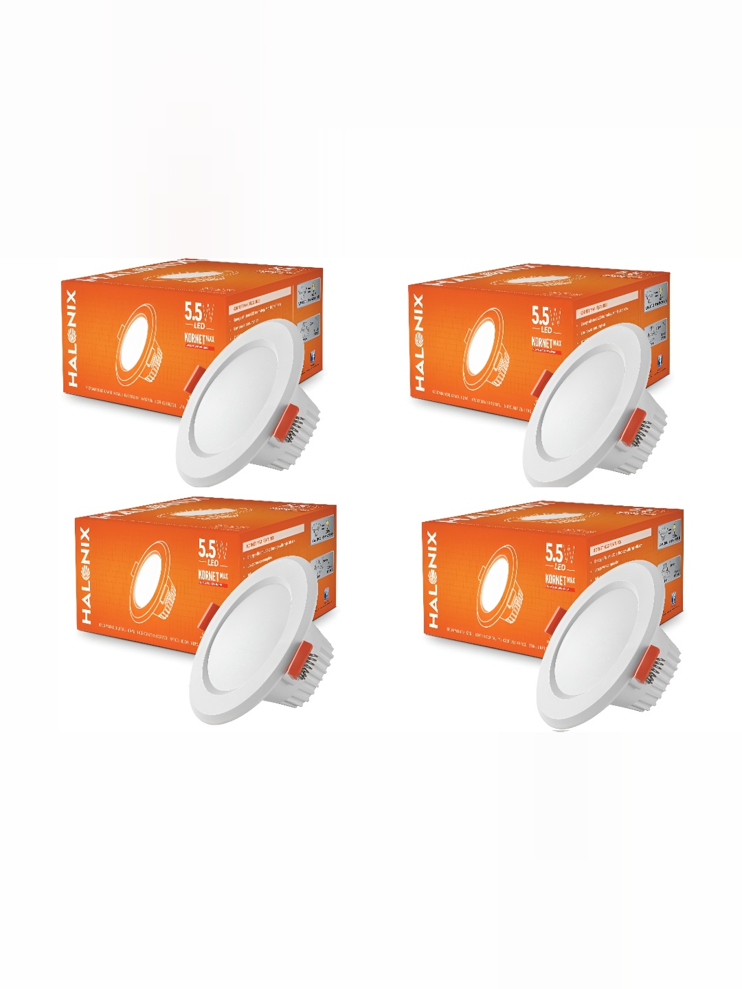 

Halonix White 4 Pcs Traditional Spherical Ceiling Lamps