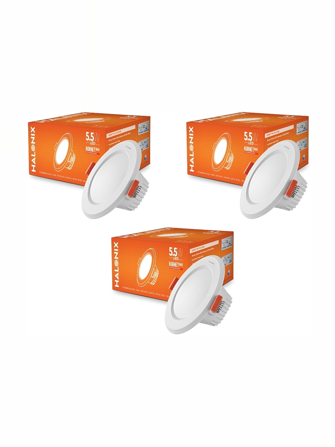 

Halonix White 3 Pcs Traditional Spherical Ceiling Lamps