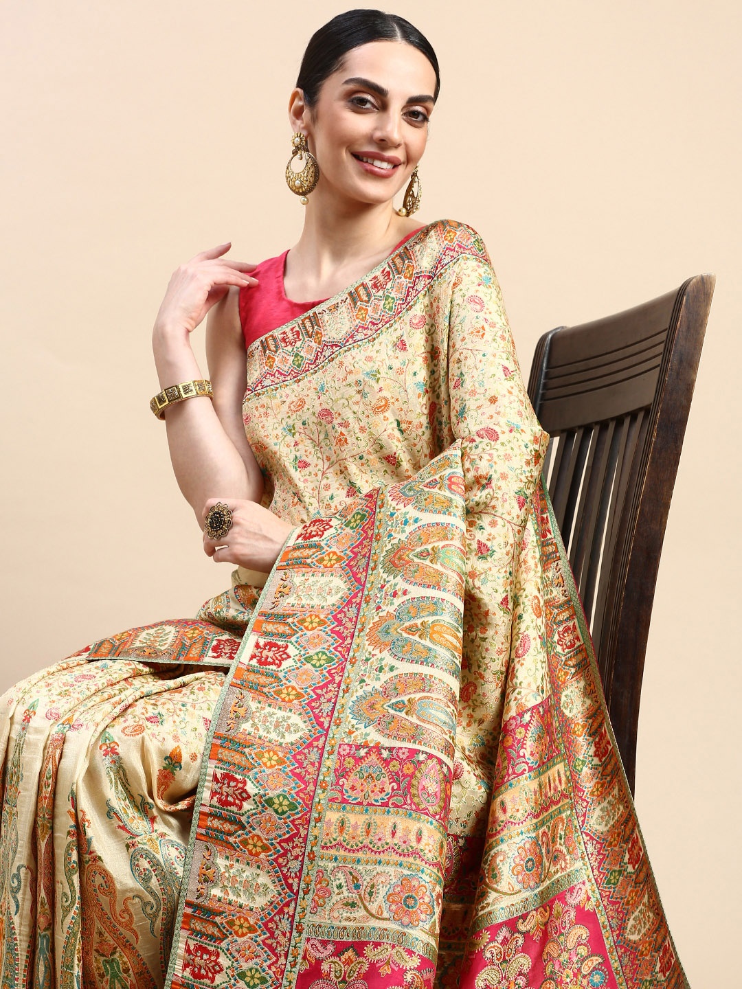 

MOHEY Ethnic Motifs Saree, Brown