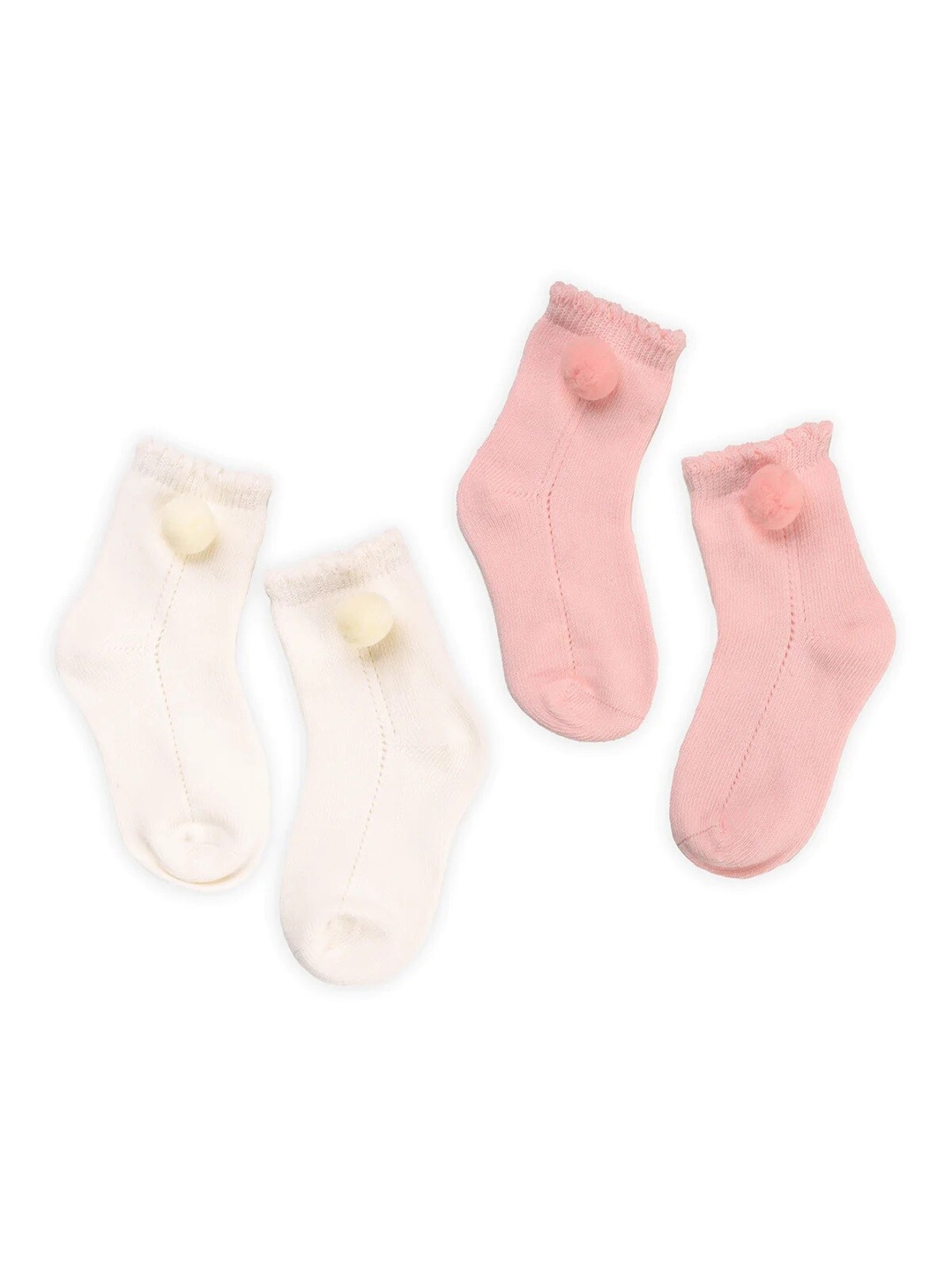 

KICKS & CRAWL Infants Pack Of 2 Cotton Ankle Length Socks, Pink