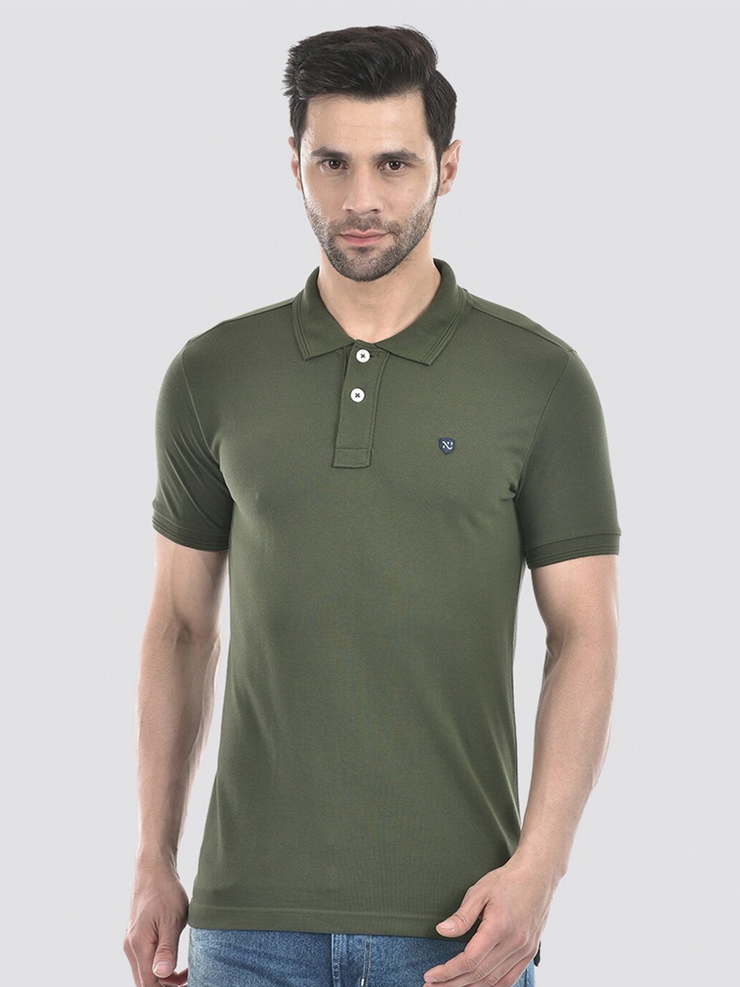 

Numero Uno Polo Collar Short Sleeves Cotton T-shirt, Olive