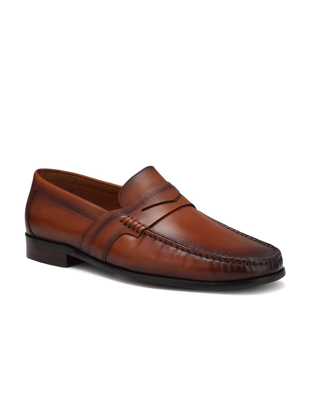 

ROSSO BRUNELLO Men Leather Formal Loafers, Tan