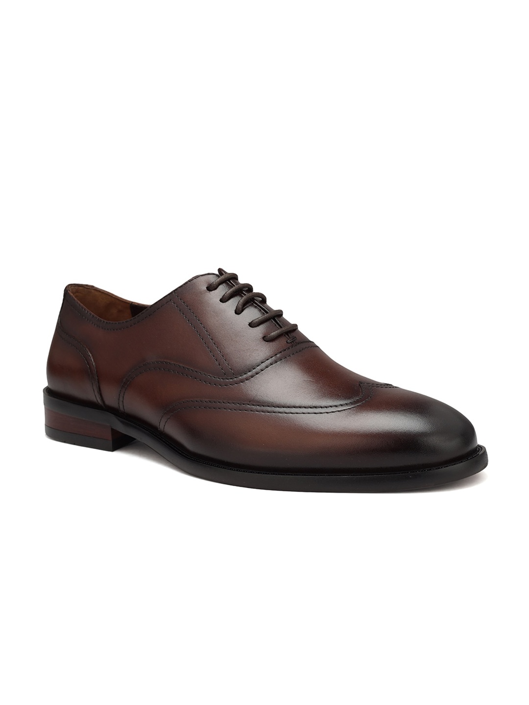 

ROSSO BRUNELLO Men Leather Formal Oxfords, Coffee brown