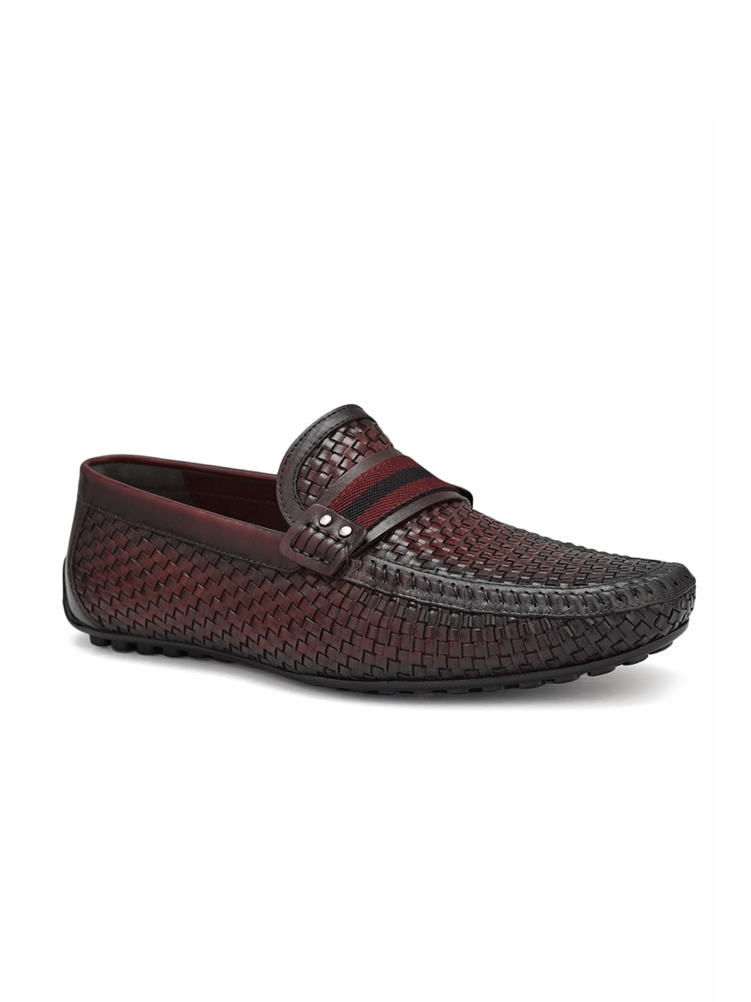 

ROSSO BRUNELLO Men Leather Formal Loafers, Burgundy