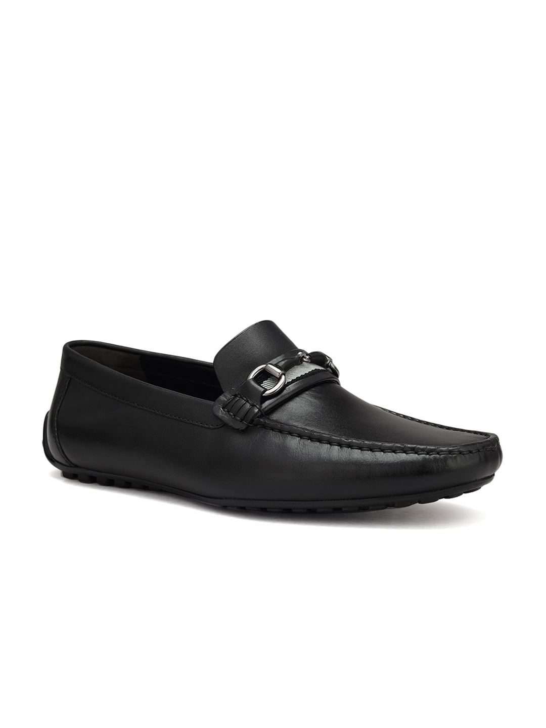 

ROSSO BRUNELLO Men Leather Slip-on Loafers, Black