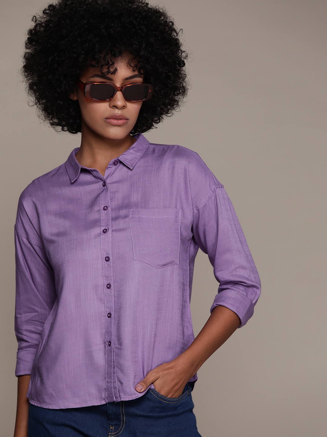 

Roadster Casual Shirt, Purple