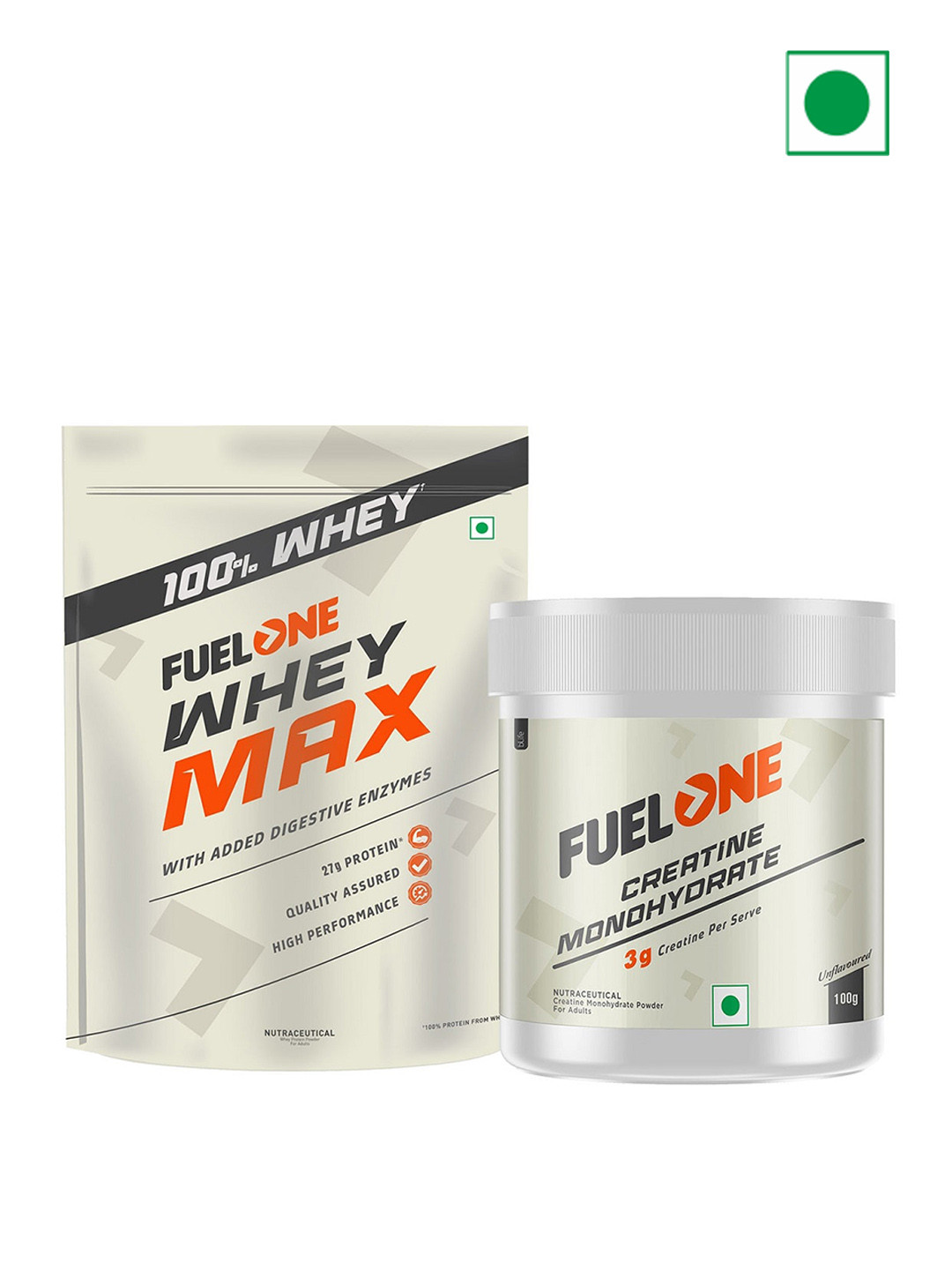 

FUEL ONE Max Pouch With Creatine Monohydrate Whey Protein-100 Gm, Orange