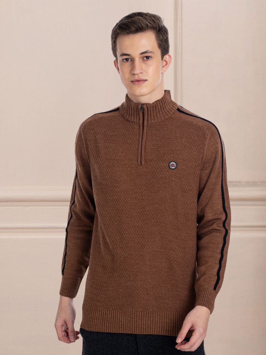 

AXMANN Cable Knit Woollen Sweater, Coffee brown