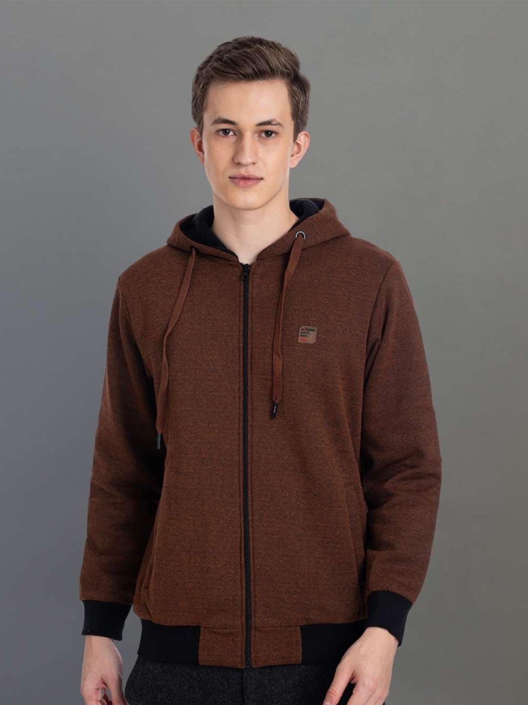 

AXMANN Hooded Long Sleeves Sweatshirt, Tan