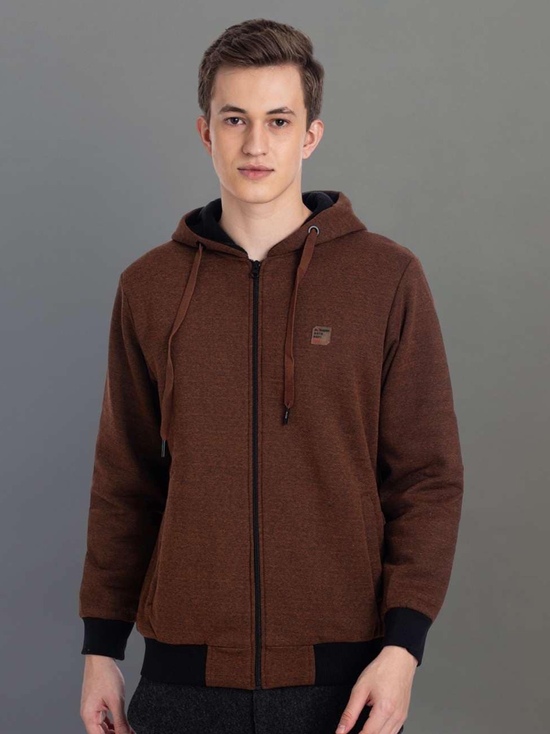 

AXMANN Hooded Long Sleeves Sweatshirt, Tan