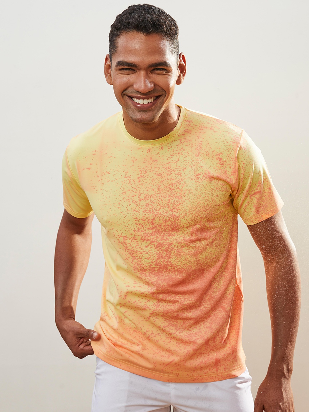 CMGE Color-Changing Round Neck Swim T-shirt, Yellow