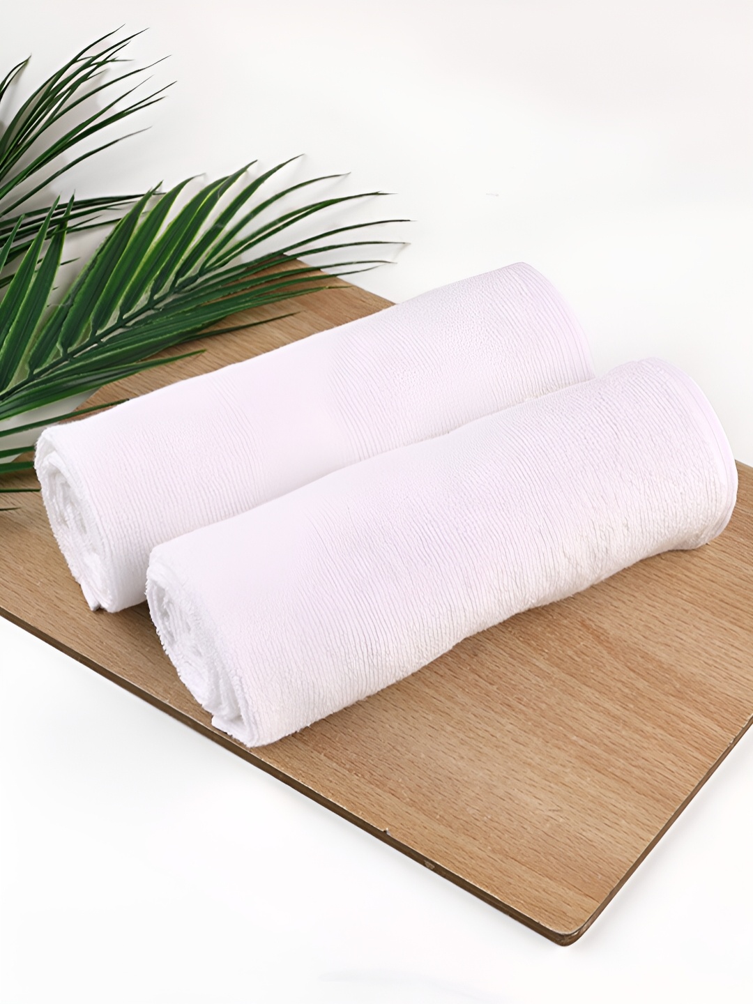 

Moms Home White 2 Pieces Cotton Bamboo 600 GSM Hand Towels