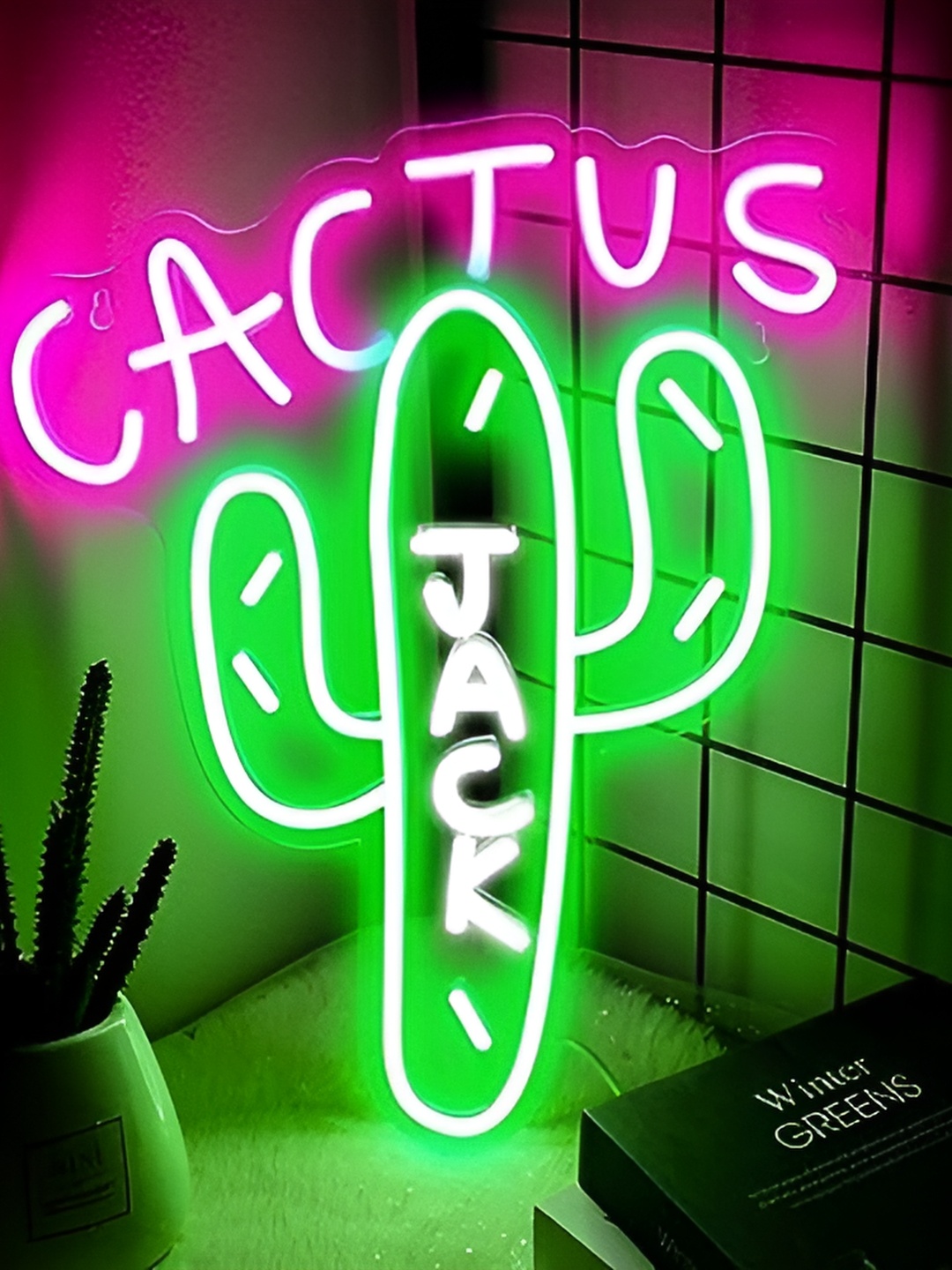 

Neon signs india Pink & Green Cactus Jack LED String Light