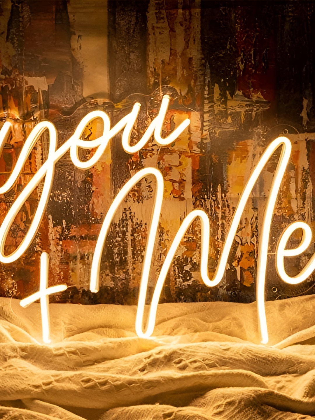 

Neon signs india White You + Me LED String Lights